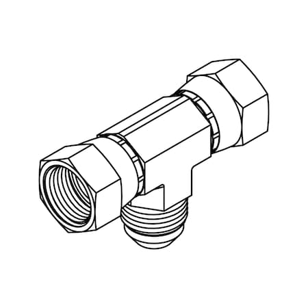 Tompkins Hydraulic Fitting, Steel08FJX-08FJX-08MJ TEE 6603-08-08-08